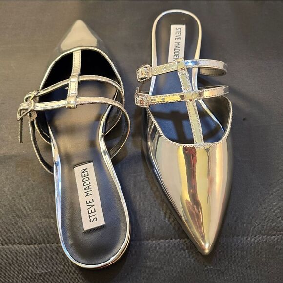 BRAND NEW STEVE MADDEN POINTED TOE DOUBLE STRAP MULES - Picture 8 of 16
